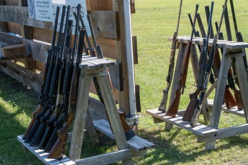 Shotguns prepped and ready for clays